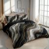CozyRest Black Reversible Duvet Cover Set, 200 x 200 cm, 3-Piece Nordic Style view 2