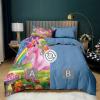 CozyRest Kids' Bedding Set 155 x 220 cm, Colorful Long-Haired Unicorn 3-Piece Duvet Cover Set, Soft Reversible Blue Microfiber Bedding with Zipper and 2 Pillowcases 80 x 80 cm view 4