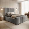 DomiMeble DomoHome Mona VII Upholstered Bed, 140 x 200 cm, Ash view 1
