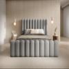 DomiMeble DomoHome Mona VII Upholstered Bed, 140 x 200 cm, Ash view 3