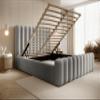 DomiMeble DomoHome Mona VII Upholstered Bed, 140 x 200 cm, Ash view 4