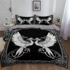 Gray Microfiber Bedding Set, Celtic Bird Tarot Duvet Cover, 135 x 200 cm view 3