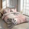 CozyRest Bedding Set 240 x 220 cm, Light Pink, Botanical Watercolor Palm Leaf and Monstera Reversible Duvet Cover with 2 Pillowcases view 2