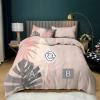 CozyRest Bedding Set 240 x 220 cm, Light Pink, Botanical Watercolor Palm Leaf and Monstera Reversible Duvet Cover with 2 Pillowcases view 4