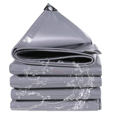 WLRHGl Gray Tarp Cover, 0.5 x 25.5 m, with Eyelets and Reinforced Corners, WLR010