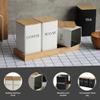Yominerr 3-Piece Tea, Coffee, and Sugar Canister Set with Tray and Bamboo Lids view 3