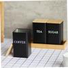 Yominerr 3-Piece Tea, Coffee, and Sugar Canister Set with Tray and Bamboo Lids view 4