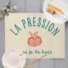 Linen-Look Placemat “La Pression Je la Bois” Apéro Bar Beer Pint, Large Format 40 x 28.5 cm view 3