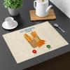 Linen-Look Placemat France m'appelle Baguette Croissant Clis, Large Size 40 x 28.5 cm view 2
