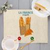 Linen-Look Placemat France m'appelle Baguette Croissant Clis, Large Size 40 x 28.5 cm view 3