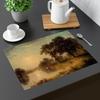 Linen-Look Placemat, Forest Meadow Motif with Bucolic Cows, 40 x 28.5 cm view 2