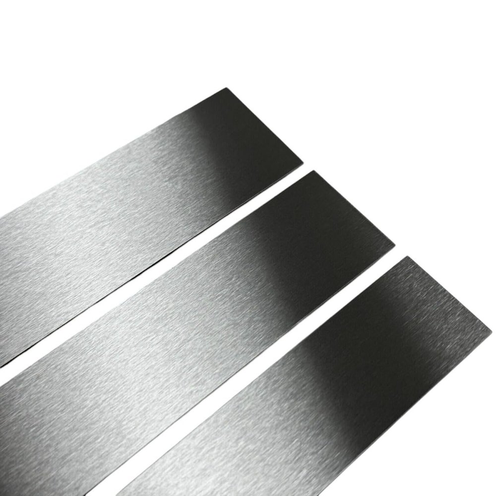 Stainless Steel Strip V2A Brushed Flat Bar, 2 m Long, 1.0 mm Thick, 25 mm Wide
