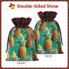 Tropical Pineapple Hawaiian Drawstring Gift Bag, 21.1 x 30 cm, 1 Piece view 3