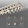 Ceiling-Mounted Double Curtain Track, 5.2 m, Heavy-Duty Aluminum Track for Room Dividers, White/Champagne, Extendable 1–6 m view 2