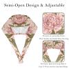 FQURFHY 2-Pack Women's Surgical Caps with Satin Lining, Rose Flower Buds view 3