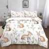 Watercolor Rabbit and Deer Duvet Cover Set, 200 x 200 cm, Soft Microfiber 3D Print view 2