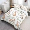 Watercolor Rabbit and Deer Duvet Cover Set, 200 x 200 cm, Soft Microfiber 3D Print view 3