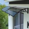 Door Awning, Polycarbonate Canopy, 39 x 51 in, Black Brackets view 1