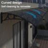 Door Awning, Polycarbonate Canopy, 39 x 51 in, Black Brackets view 2