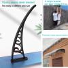 Door Awning, Polycarbonate Canopy, 39 x 51 in, Black Brackets view 3