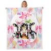 Loussiesd Children's Cow Blanket, 220 x 240 cm, Farm Animal Butterfly, Retro Cowboy Western Decor view 1