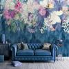 YLLMNOBM Retro Abstract Rose Floral 3D Peel-and-Stick PVC Wallpaper view 4