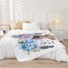 Loussiesd Highland Cow Blanket 220 x 240 cm, Blue and Purple view 2