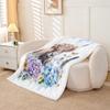Loussiesd Highland Cow Blanket 220 x 240 cm, Blue and Purple view 3