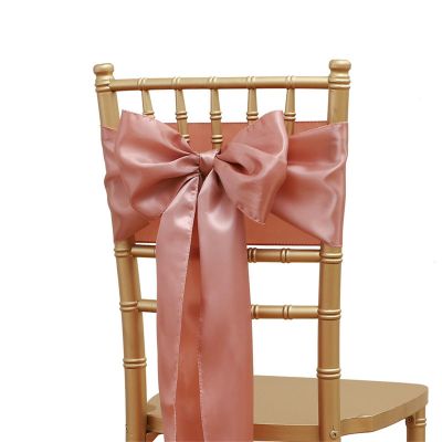 Highdi Satin Chair Sash Bows for Weddings, Parties and Events, Pink, 100 Pieces