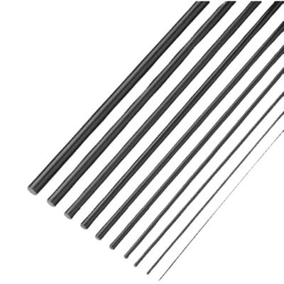 10-Pack 500 mm Round Solid Fiberglass Rods, 0.86 mm Diameter, Black, 5 mm