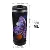 HKMNTGD Insulated Travel Coffee Mug with Purple Butterfly Print view 2