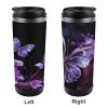 HKMNTGD Insulated Travel Coffee Mug with Purple Butterfly Print view 4
