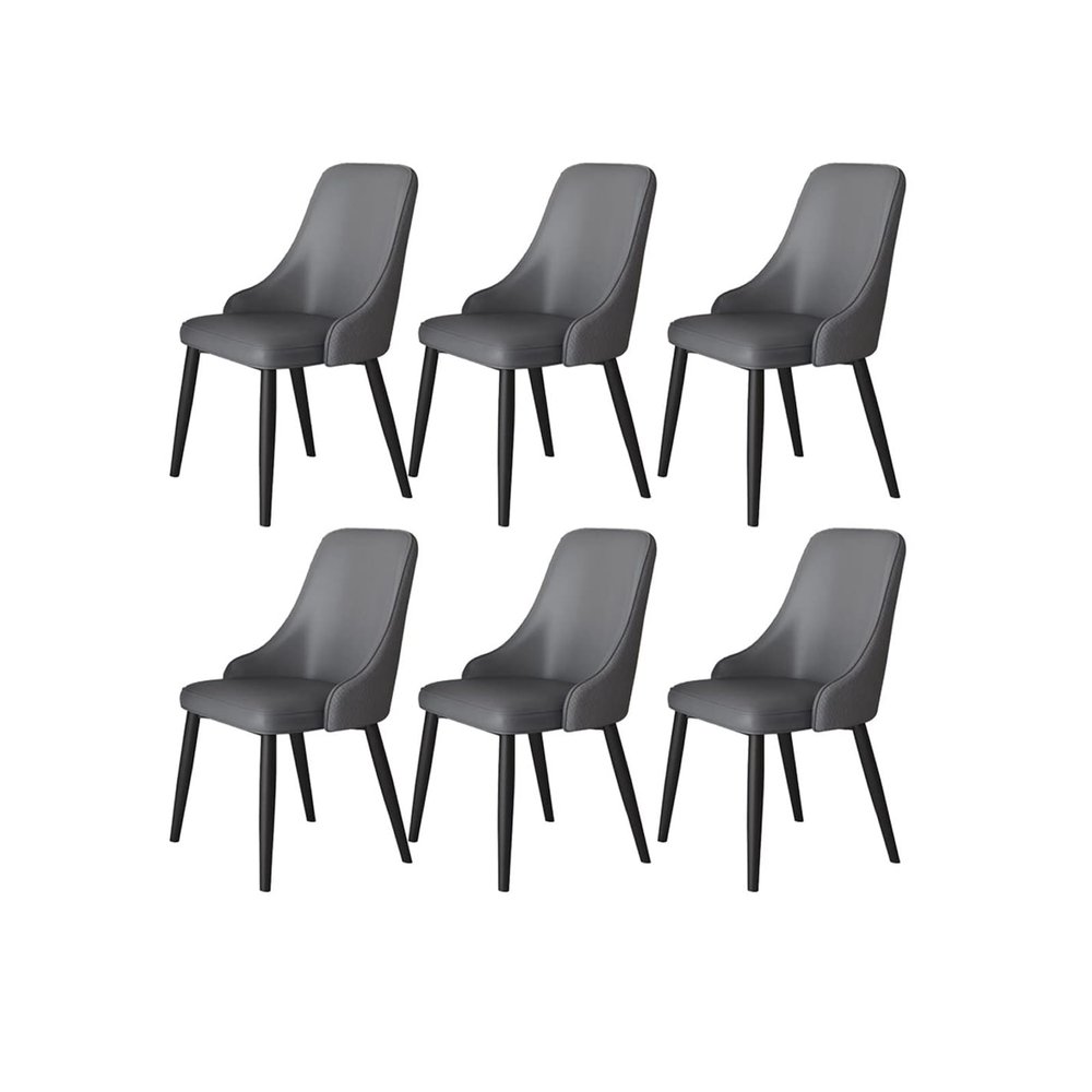 ZONABSQQ Set of 6 Modern PU Leather Dining Chairs