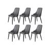 ZONABSQQ Set of 6 Modern PU Leather Dining Chairs view 1