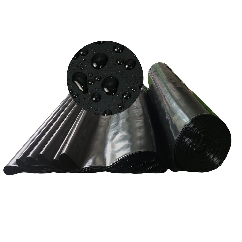 0.5 mm HDPE Pond Liner, Fish- and Plant-Friendly, UV- and Weather-Resistant, Black, 1 x 1 m