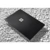 FRASCIO Line Extra Slim Black Shower Tray 90 x 175 cm, Synthetic Resin and Marble Powder Blend, with Included Drain view 1