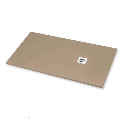 FRASCIO Line Extra Slim Shower Tray 70 x 155 cm, Beige RAL 1019, Synthetic Resin and Marble Powder, with Waste Kit