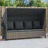 Homgoday Sun Lounger with Canopy and Cushions, Gray PE Rattan, Model368355 view 1