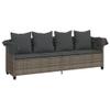 Homgoday Sun Lounger with Canopy and Cushions, Gray PE Rattan, Model368355 view 4