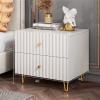 ZMAZHANG Weier Modern White Nightstand with 2 Drawers view 2