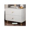 ZMAZHANG Weier Modern White Nightstand with 2 Drawers view 4