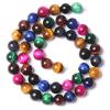 72-Piece 10 mm AAA Natural Multicolor Tiger's Eye Gemstone Beads, 2 Strands view 1