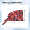 Surgical Caps for Women and Men, Cute Red Tomato-Blue, Soft, Adjustable view 2