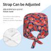 Surgical Caps for Women and Men, Cute Red Tomato-Blue, Soft, Adjustable view 4