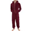 Men's Hooded Plush Fleece Jumpsuit Pajama view 1