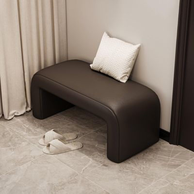 JIHAJU PU Leather Upholstered Ottoman Shoe Bench with Storage, 60 cm, Nero