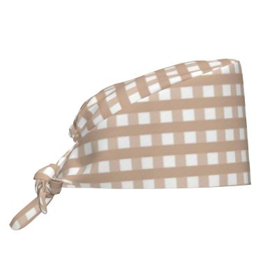 Surgical Caps for Women and Men, Brown Plaid