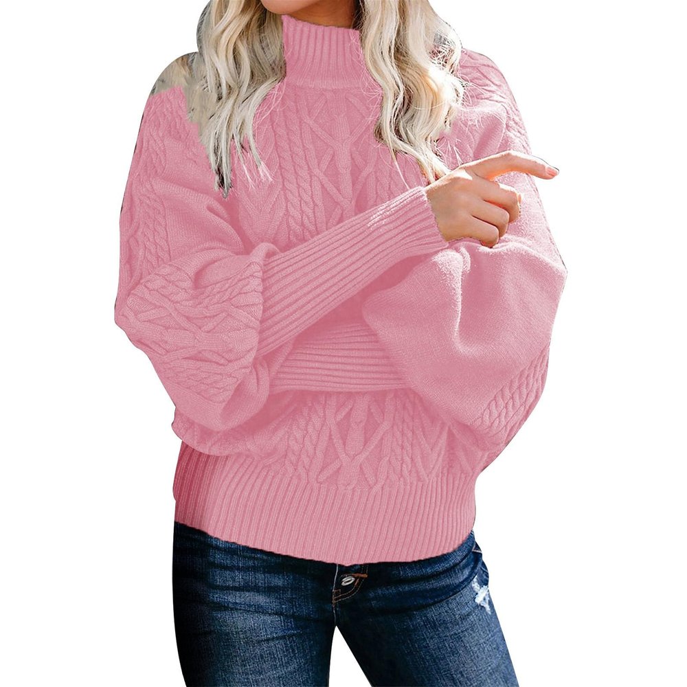 Women's Oversized Knit Sweater, Rose, Size M