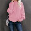 Women's Oversized Knit Sweater, Rose, Size M view 2