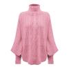 Women's Oversized Knit Sweater, Rose, Size M view 3